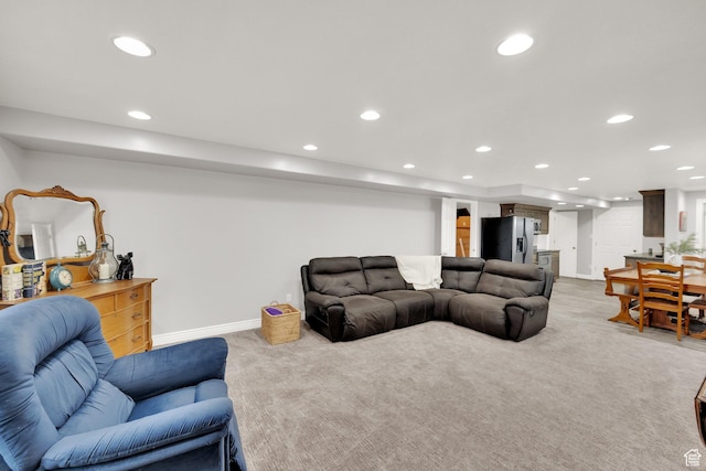 369 E Shelley Ln, Grantsville, UT 84029 - living room featuring light carpet and recessed lighting