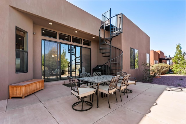 4962 W Boulder Vw, Hurricane, UT 84737 - view of patio / terrace featuring stairs and outdoor dining space