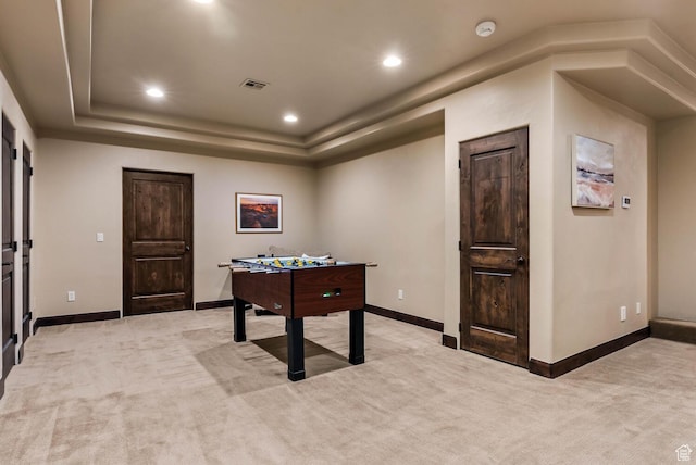 4962 W Boulder Vw, Hurricane, UT 84737 - playroom with light carpet, recessed lighting, and a raised ceiling
