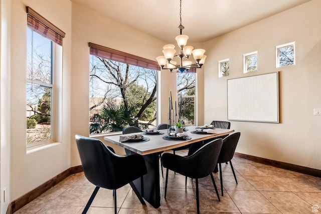 4962 W Boulder Vw, Hurricane, UT 84737 - dining space featuring a chandelier and light tile patterned floors
