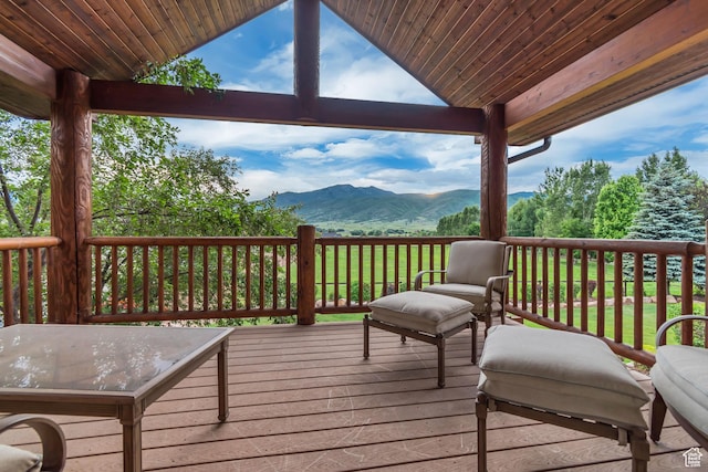 2984 Winterton Rd, Charleston, UT 84032 - wooden terrace featuring a mountain view