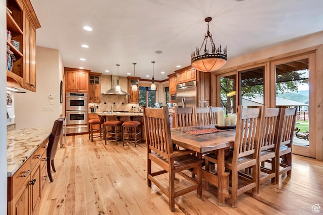 2984 Winterton Rd, Charleston, UT 84032 - dining space featuring light wood-type flooring and recessed lighting
