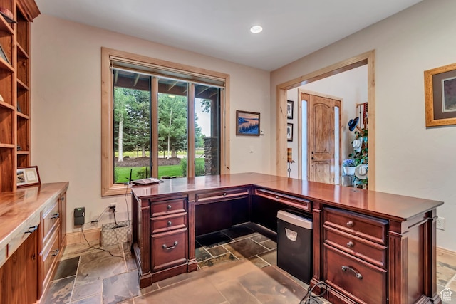 2984 Winterton Rd, Charleston, UT 84032 - office with stone tile floors and recessed lighting