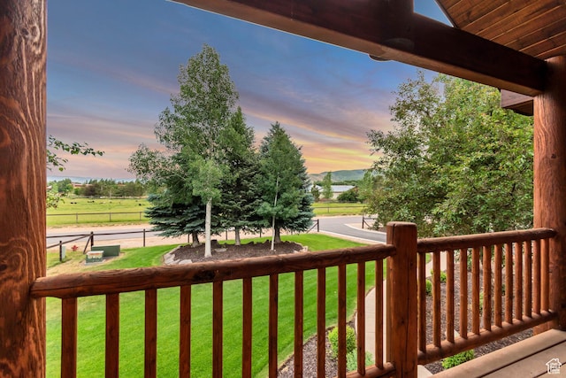 2984 Winterton Rd, Charleston, UT 84032 - deck at dusk with a yard