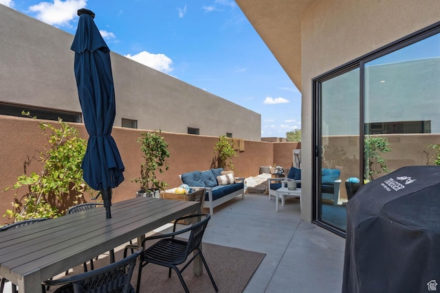 3214 S Red Sands Way, Hurricane, UT 84737 - view of patio with outdoor lounge area, area for grilling, and outdoor dining area