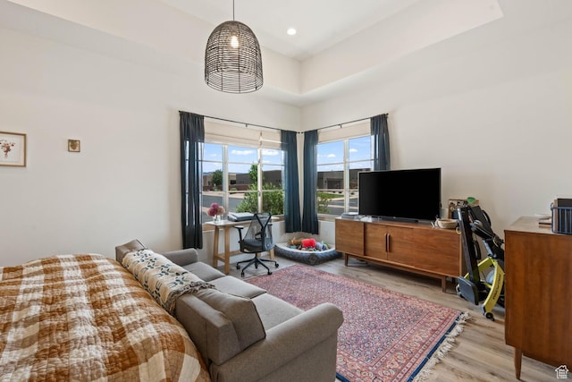 3214 S Red Sands Way, Hurricane, UT 84737 - living area featuring light wood-type flooring and recessed lighting