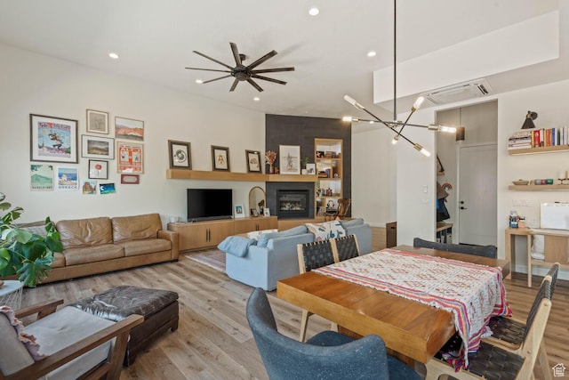 3214 S Red Sands Way, Hurricane, UT 84737 - dining area featuring wood finished floors, ceiling fan, and recessed lighting