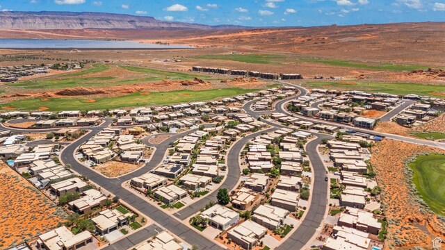 3214 S Red Sands Way, Hurricane, UT 84737 - aerial overview of property's location featuring a nearby body of water, a local golf course, and nearby suburban area