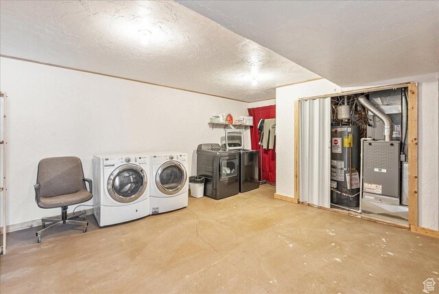 655 S 100 W, Santaquin, UT 84655 - washroom featuring washer and clothes dryer, water heater, and heating unit