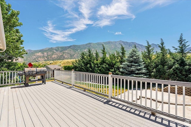 655 S 100 W, Santaquin, UT 84655 - wooden deck with a mountain view and grilling area