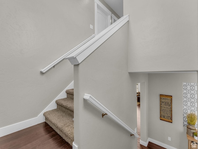 4966 W Willamette Way S, South Jordan, UT 84095 - staircase featuring wood finished floors and baseboards