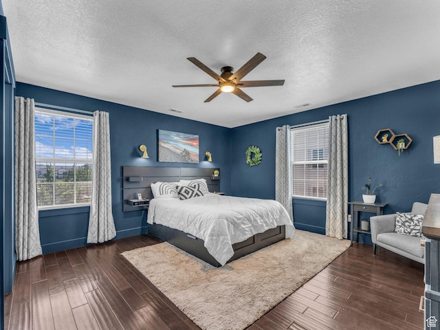 4966 W Willamette Way S, South Jordan, UT 84095 - bedroom featuring a textured ceiling, wood finished floors, and ceiling fan