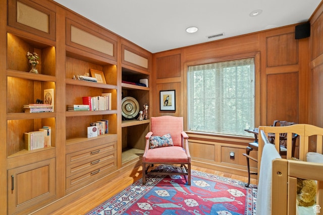 6033 S 2300 E, Holladay, UT 84121 - sitting room with light wood-style flooring, built in features, and recessed lighting