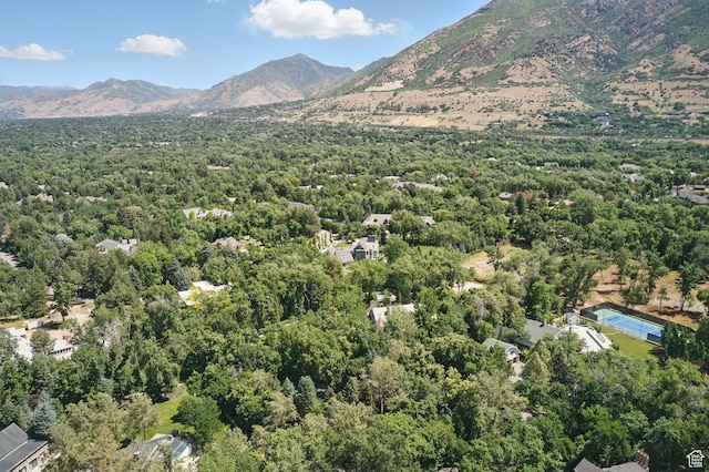 6033 S 2300 E, Holladay, UT 84121 - drone / aerial view of a mountainous background and a heavily wooded area