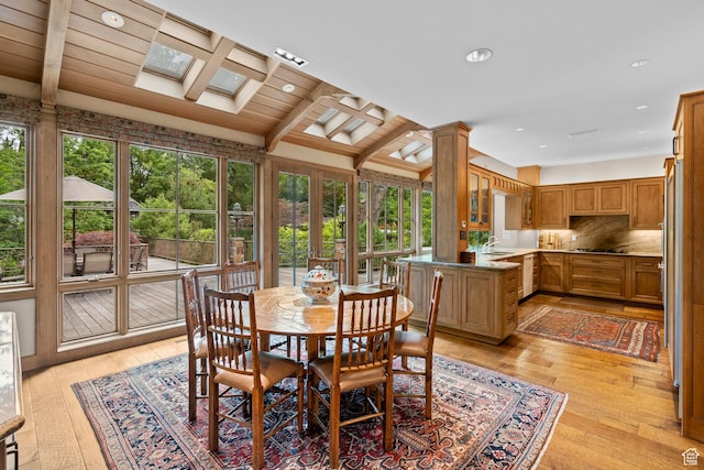 6033 S 2300 E, Holladay, UT 84121 - dining space with healthy amount of natural light, light wood-style floors, and recessed lighting