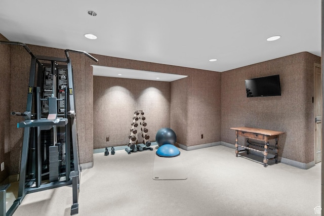 6033 S 2300 E, Holladay, UT 84121 - workout room with carpet flooring and recessed lighting
