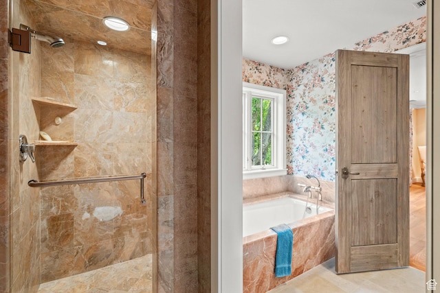6033 S 2300 E, Holladay, UT 84121 - full bathroom featuring a bath and a stall shower