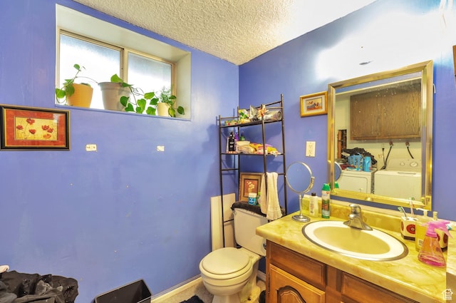1162 N Newport Ln E, Kaysville, UT 84037 - half bath with washing machine and clothes dryer, a textured ceiling, and vanity
