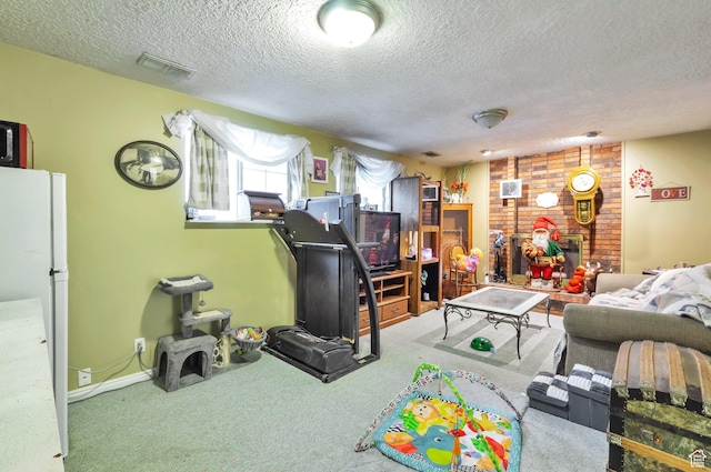 1162 N Newport Ln E, Kaysville, UT 84037 - carpeted living area with a textured ceiling