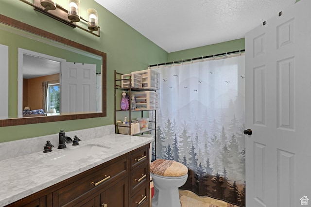 3684 W 4625 S, Roy, UT 84067 - full bath featuring vanity, curtained shower, and a textured ceiling