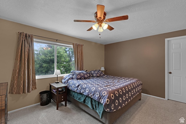 3684 W 4625 S, Roy, UT 84067 - bedroom featuring carpet floors, a textured ceiling, and ceiling fan