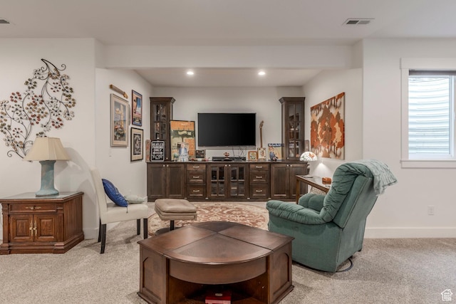 9532 S Willow Trail Way S, Jordan, UT 84095 - living room featuring light colored carpet and recessed lighting