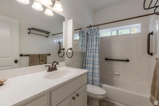9532 S Willow Trail Way S, Jordan, UT 84095 - bathroom with shower / bath combination with curtain and vanity