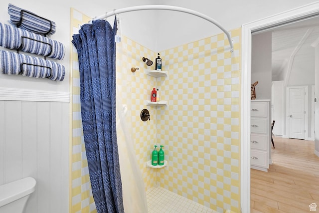 3990 Summer Ridge Rd, Morgan, UT 84050 - bathroom with a shower stall and wood finished floors
