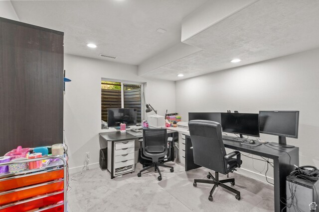 13082 S 2770th Cir W, Riverton, UT 84065 - home office featuring recessed lighting and carpet
