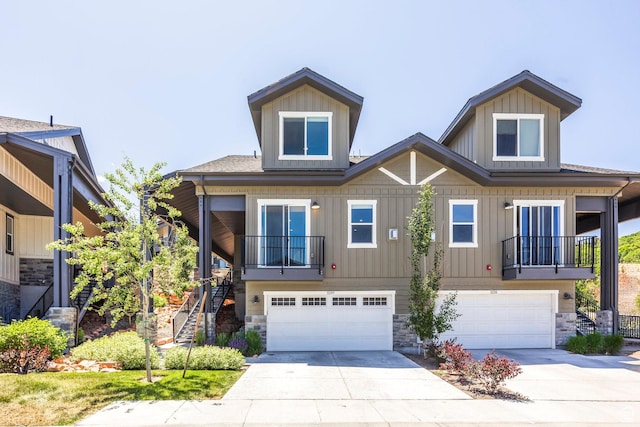 3249 Quarry Springs Dr, Park City, UT 84098 - view of front of property with stairway, an attached garage, and driveway
