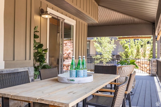 3249 Quarry Springs Dr, Park City, UT 84098 - wooden terrace featuring outdoor dining area