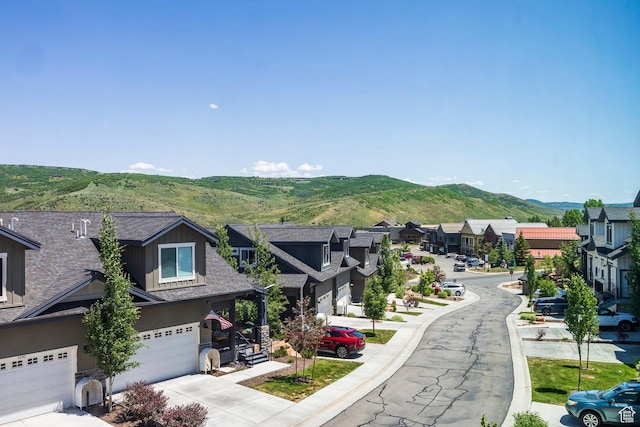 3249 Quarry Springs Dr, Park City, UT 84098 - view of asphalt street with a residential view, a mountain view, and curbs