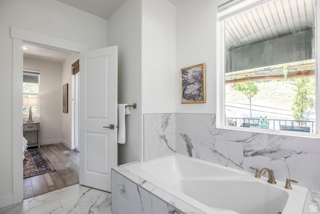 3249 Quarry Springs Dr, Park City, UT 84098 - bathroom with a bath and marble finish floors