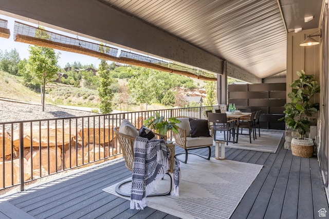 3249 Quarry Springs Dr, Park City, UT 84098 - wooden deck with outdoor dining area