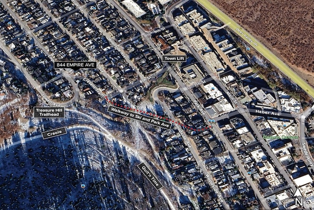 844 Empire Ave, Park City, UT 84060 - aerial map of property and surrounding area