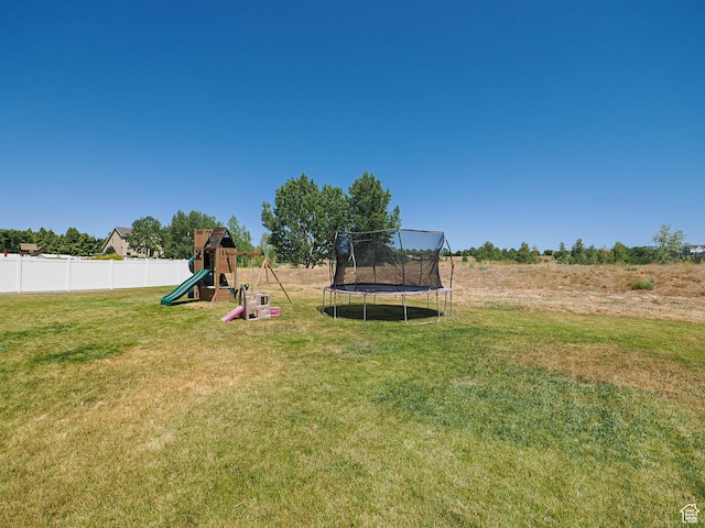 4242 W 11430 S, South Jordan, UT 84009 - view of yard featuring a playground and a trampoline