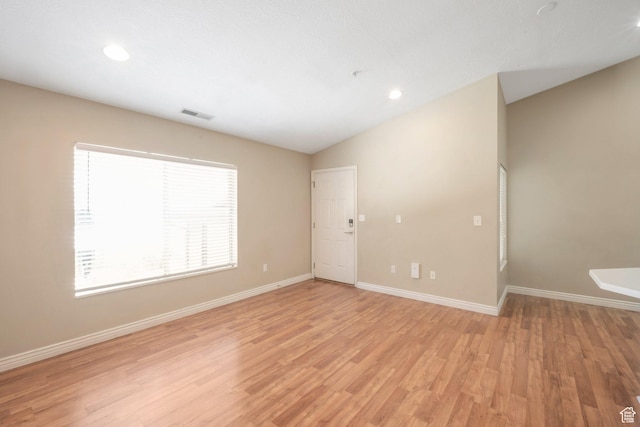 861 W Columbia Ln Unit 21, Provo, UT 84604 - empty room with light wood-type flooring, vaulted ceiling, and recessed lighting