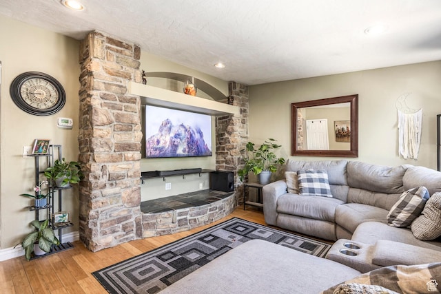 2039 W Camelot S, West Jordan, UT 84084 - living room with hardwood / wood-style floors and recessed lighting