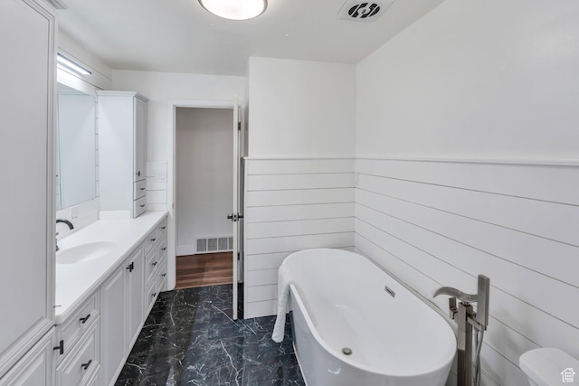 2040 N Oakcrest Ter, Provo, UT 84604 - full bath featuring marble finish flooring, vanity, and a soaking tub