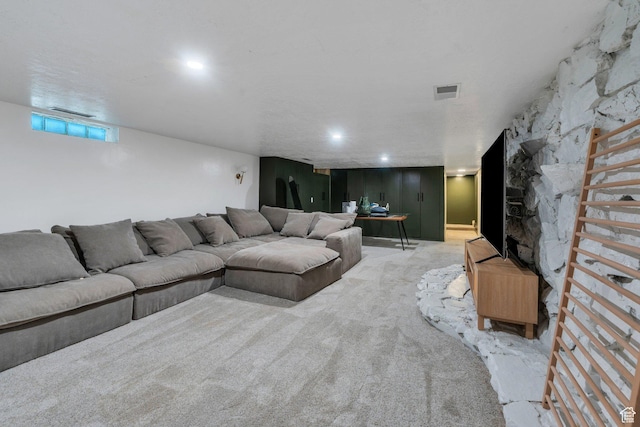 2040 N Oakcrest Ter, Provo, UT 84604 - living room with carpet floors and recessed lighting