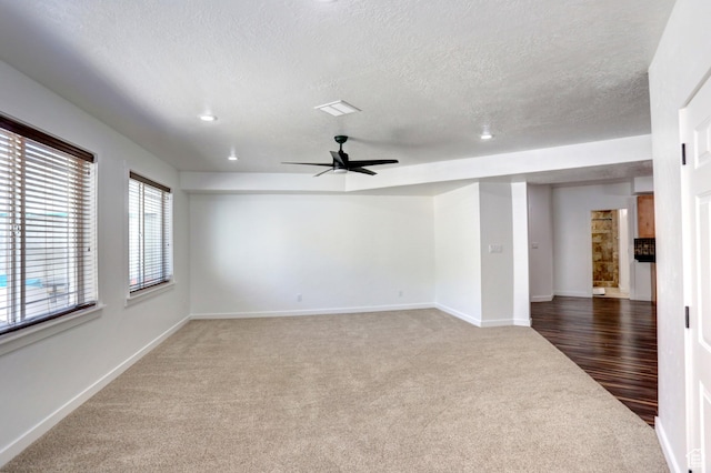 1767 S 800 W, Mapleton, UT 84664 - carpeted empty room with a ceiling fan, a textured ceiling, and recessed lighting