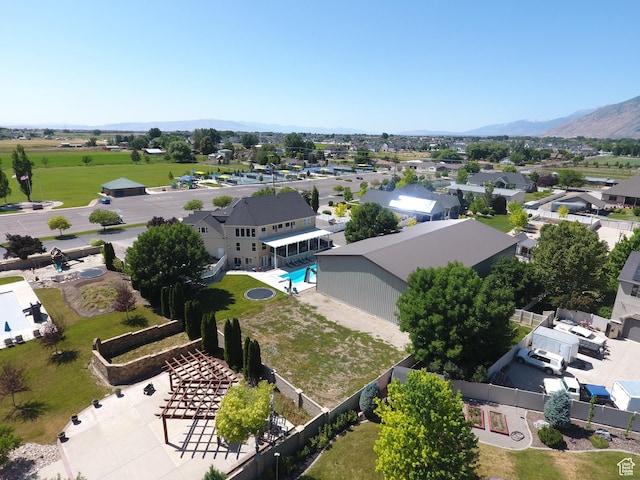 1767 S 800 W, Mapleton, UT 84664 - aerial perspective of suburban area featuring a mountainous background and a pool