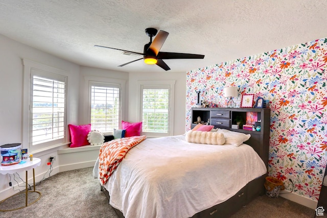 1767 S 800 W, Mapleton, UT 84664 - bedroom featuring carpet flooring, a textured ceiling, and a ceiling fan