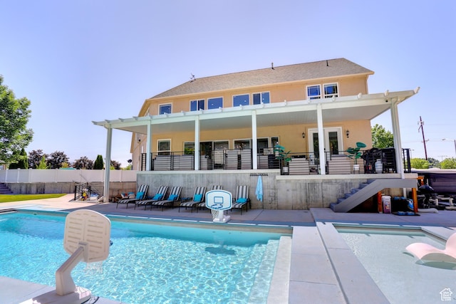1767 S 800 W, Mapleton, UT 84664 - rear view of property with stairway, a patio, and stucco siding