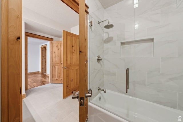 4555 Palomino Dr, Heber City, UT 84032 - full bathroom with shower / bath combination with glass door and tile patterned flooring