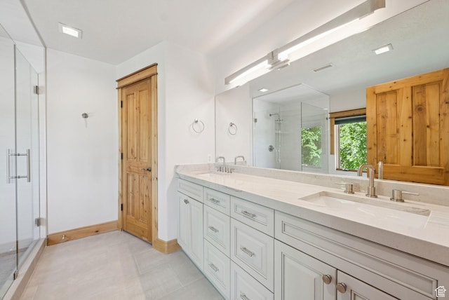 4555 Palomino Dr, Heber City, UT 84032 - full bathroom featuring a shower stall and double vanity