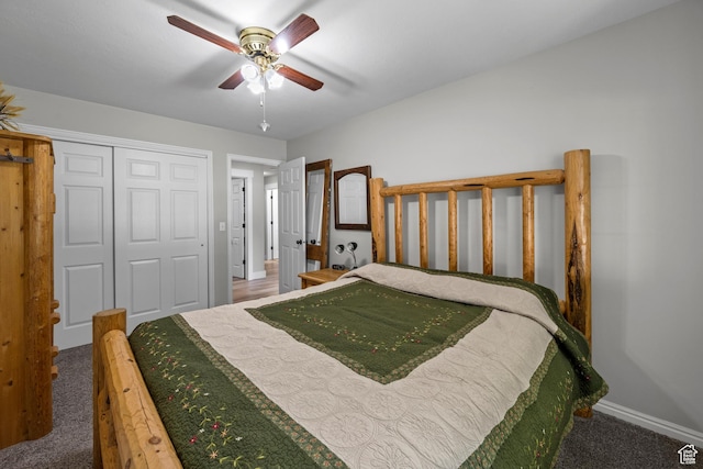 1343 W 870 N, Pleasant Grove, UT 84062 - bedroom with carpet floors, a closet, and ceiling fan
