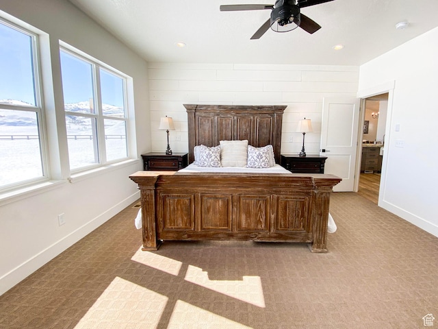 96 W 350 S, Garden City, UT 84028 - bedroom featuring light colored carpet, a ceiling fan, and recessed lighting