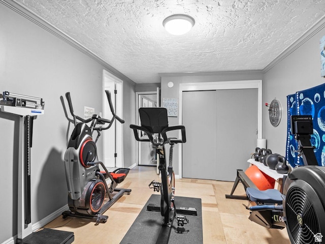 1728 E 27th St, Ogden, UT 84403 - exercise area with crown molding and a textured ceiling