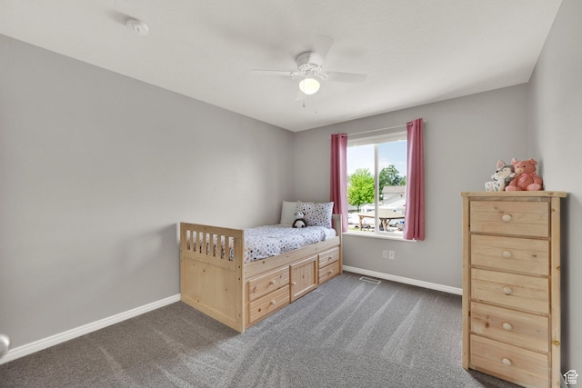 6470 S Wakefield Way, Salt Lake City, UT 84118 - bedroom featuring dark carpet and ceiling fan